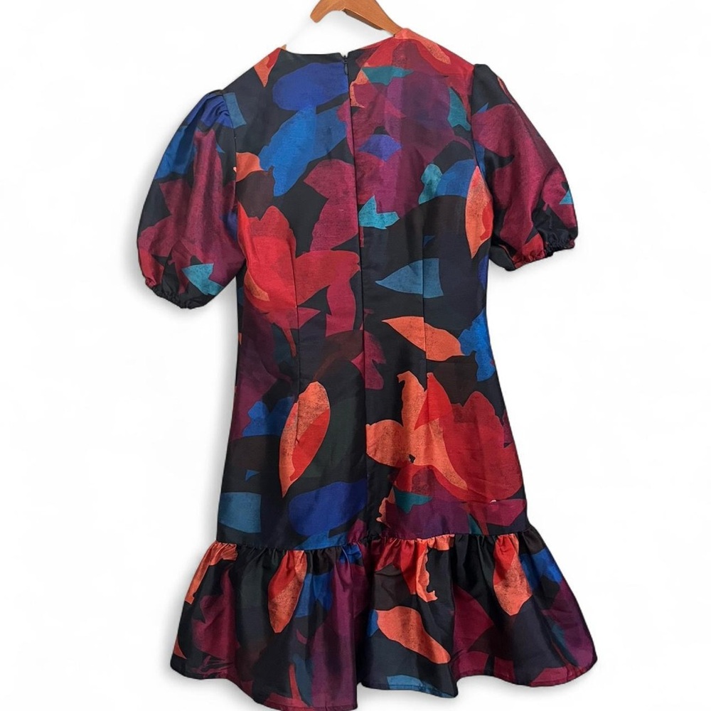 Hutch Rayan Puff Sleeve Ruffle Mini Shift Dress Floral Xs Cocktail Formal View 6